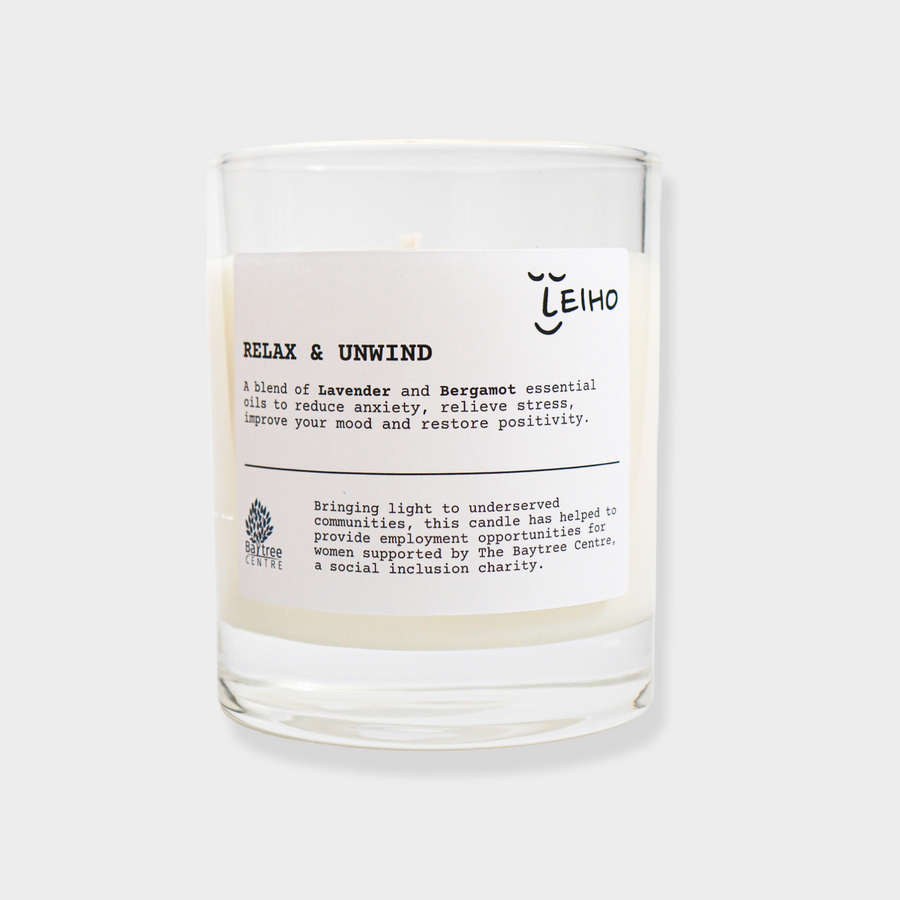 Relax & Unwind Soy Wax Candle - Lavender & Bergamot