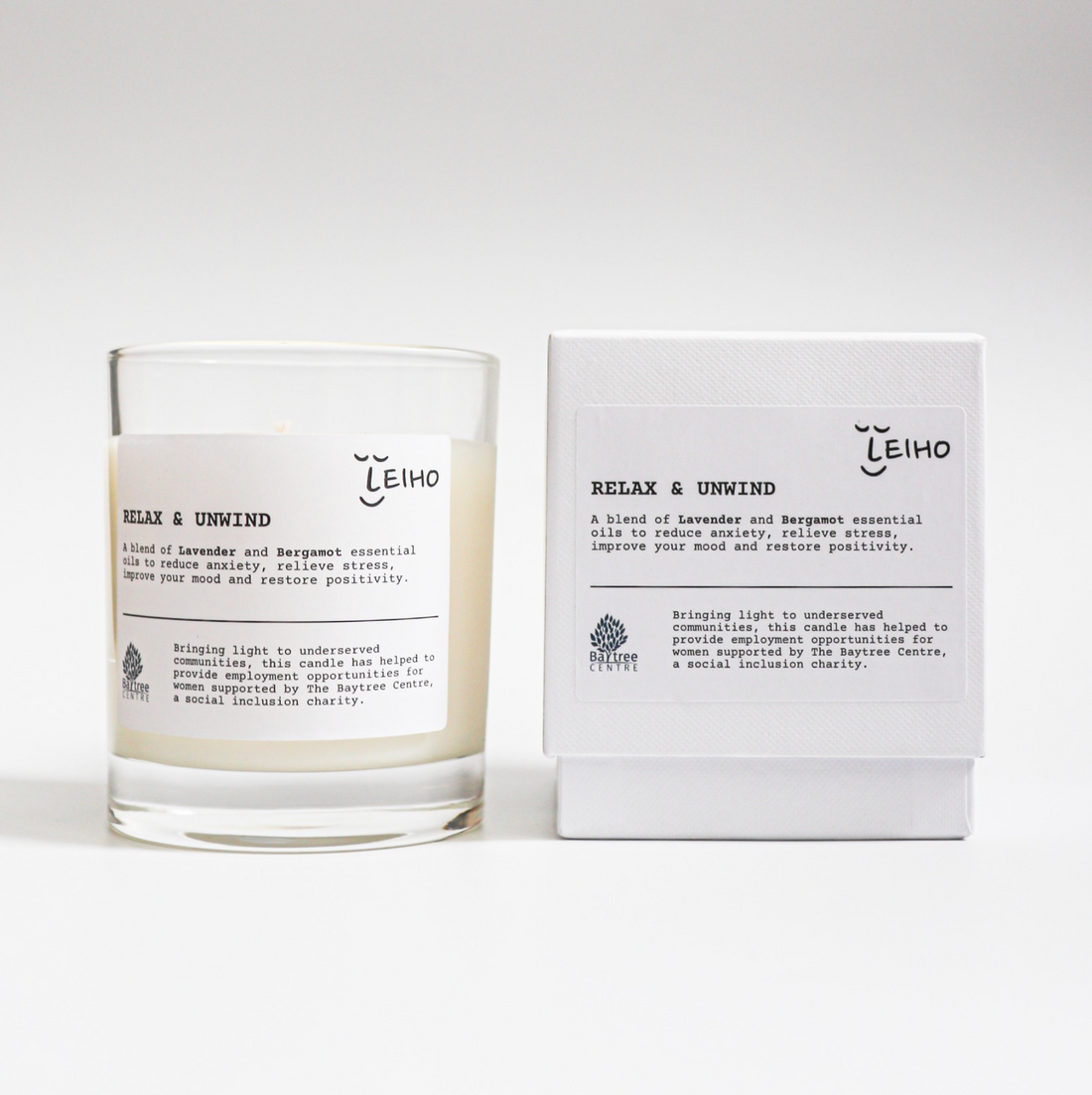 Relax & Unwind Soy Wax Candle - Lavender & Bergamot