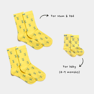 Matching Parents + Baby Smiley Bamboo Socks Set (4-9 months)