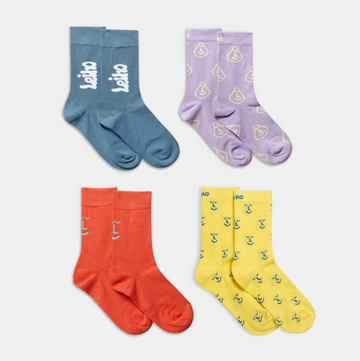 'Kind Steps' Unisex Multipack of 4 Colourful Bamboo Socks