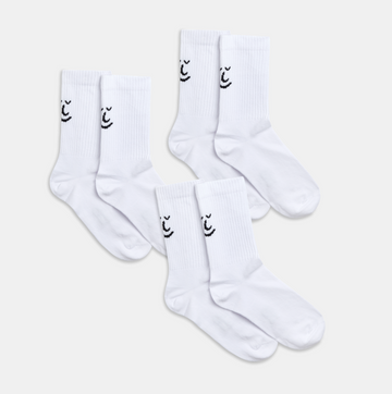 Sporty & Kind Organic Cotton Ribbed White Socks Pack of 3